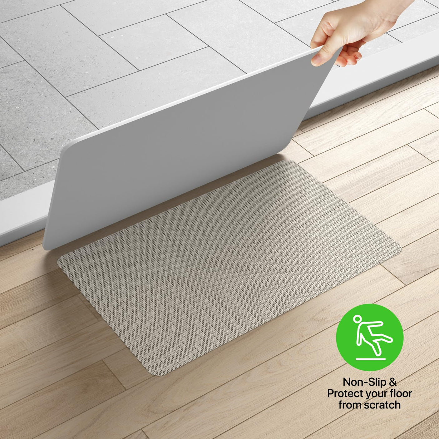 Stone Bath Mat, Diatomaceous Earth Shower Mat, Non-Slip Super Absorbent Quick Drying Bathroom Floor Mat, Natural, Easy to Clean (23.6 x 15.35 Darkgrey)