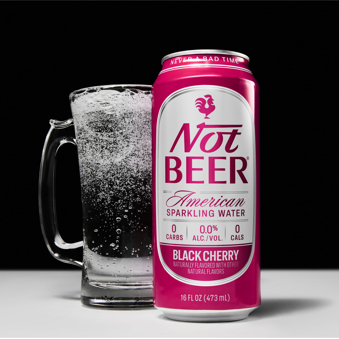 Not Beer American Sparkling Water, Original, 99.9% Pure, Mineral & Electrolyte Blend, Unflavored Carbonated Water, Made in America, Plain Sparkling Water, 16 Oz Tallboy Cans, 8 Pack