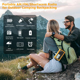 NOAA Weather Radio, Emergency Hand Crank Radio with Solar Charger, Portable Battery Operated AM FM Shortwave Radio with LED Flashlight, USB Charger, Earbud Jack, SOS Alert for Home Survival Hurricane