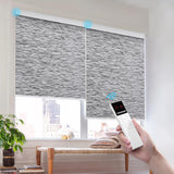 Motorized Smart Blind for Window with Remote Control, Automatic Blackout Roller Shade Customizable Size,with Valance Child Safety Rechargeable Battery Blinds (Full Blackout Black)