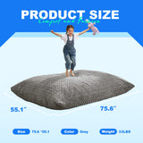 Hobestluk 3 in 1 Bean Bag Chair Giant Bean Bag Chairs Convertible Bean Bag Floor Cushion with Machine Washable Cover, Beanbag Chairs for Adult (Dark Grey)
