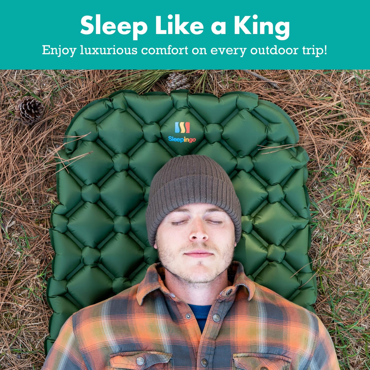 Ultralight Sleeping Mat - Inflatable & Compact Camping Air Mattress for Backpacking, Hiking