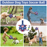 QDAN Premium Dog Toys Balls, Dog Soccer Ball with Straps, Dog Birthday Gifts, Herding Ball, Durable Balls for Small Medium Pet, Puppy Outdoor Toy, Pet Training Soccer Ball, World Cup Soccer (6 Inch)