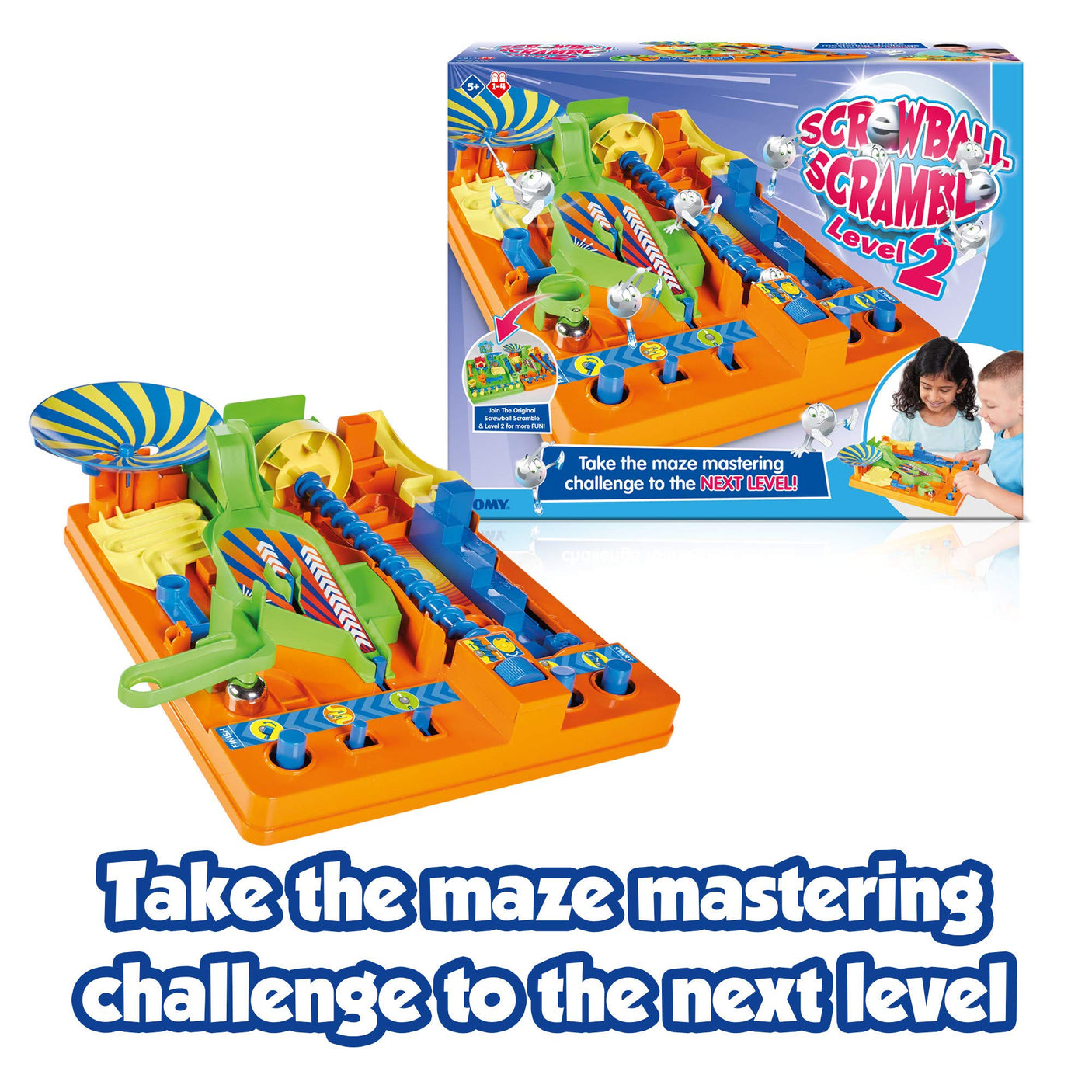 Screwball Scramble Level Up Kids Board Game- Timed Marble Run Obstacle Course Kids Games - Holiday Toys and Christmas Games - Toddler Ages 5 Years and Up