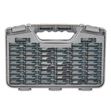 Ontel Battery Daddy Storage & Organizer Case with Tester, Stores & Protects Up to 180 Batteries, Double-Sided, Durable Design W/Clear Locking Lid, Secure Latches & Portable Carrying Handle- Warm Grey