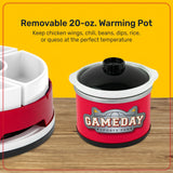 Nostalgia Taco Tuesday Heated Lazy Susan Taco Bar Serving Set for a Party with 4 Tortilla Holders, Fondue Pot for Burritos, Nachos, and Fajitas - 20 Oz. - Red