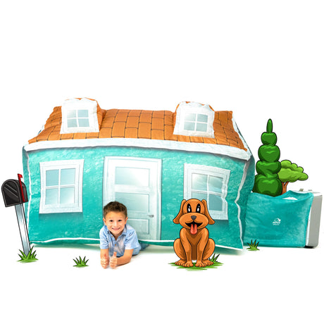 The Original Patented AirFort - Build A Fort in 30 Seconds, Inflatable Fort for Kids, Play Tent for 3-14 Years, A Playhouse Where Imagination Runs Wild, Fan not Included (Starry Night)