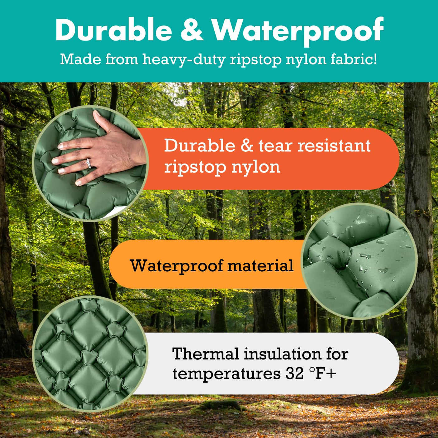 Ultralight Sleeping Mat - Inflatable & Compact Camping Air Mattress for Backpacking, Hiking