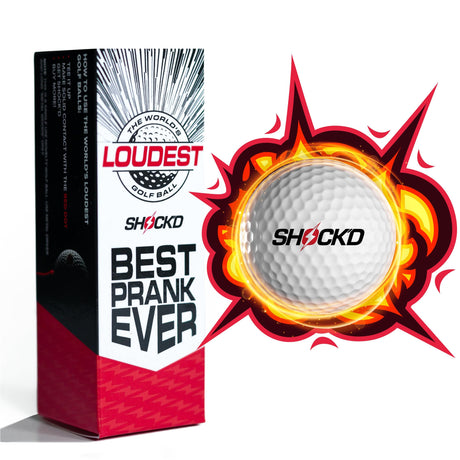 SHOCK'D GOLF BALLS - The World's Loudest Golf Ball - Viral Prank Ball (Sleeve of 3, Novelty)