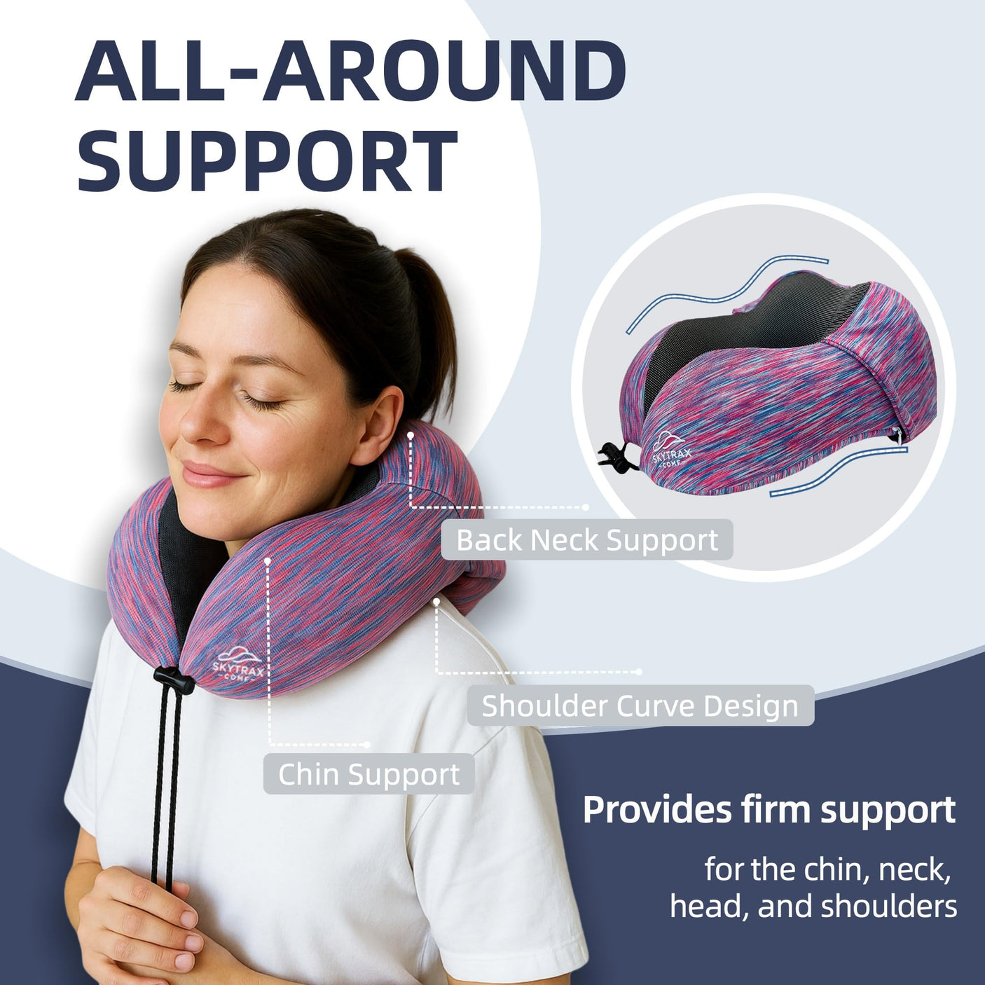 Travel Pillow with Extra Large Hood for Airplane Long Flights Privacy and Comfort Memory Foam with Velvet Cover for Road Trip Head&Neck Support for Plane Office Cars Sleeping & Rest (Pink)