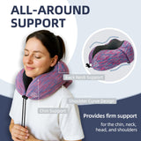 Travel Pillow with Extra Large Hood for Airplane Long Flights Privacy and Comfort Memory Foam with Velvet Cover for Road Trip Head&Neck Support for Plane Office Cars Sleeping & Rest (Pink)