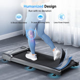 THERUN Walking Pad Treadmill Under Desk, Portable Mini Treadmill for Home/Office, Walking Pad Machine with 2.5HP and 265 lbs Weight Capacity Remote Control LED Display