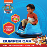 Flybar 6V Blue Glow Bumper Car for Kids – LED Ride-On Toy with 360° Spin, Rechargeable Battery, and Soft Rubber Bumpers – Safe Indoor Fun for Toddlers Ages 1.5+, Up to 66 lbs