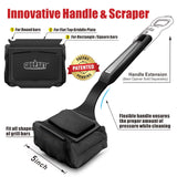 GRILLART Grill Brush Bristle Free. SteamWizards BBQ Replaceable Cleaning Head, Unique Seamless-Fit Scraper Tool for Cast Iron/Stainless-Steel Grates, Safe Barbecue Grill Cleaner-Red