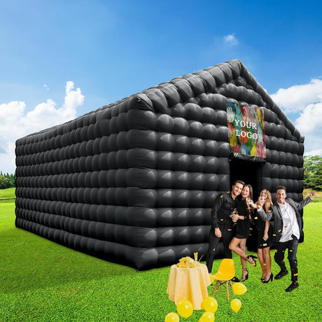 CZGBRO Inflatable Nightclub, 20x16.5x14FT Disco Air Cube Tent, Inflatable Night Club Square Gazebo Event Room Tent House for Event Exhibition Wedding Business/Private Use(White)