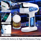 Cocktail Bubble Smoke Gun with 5 Flavour Aroma Pods and Edible Bubbles, Electric Bubble Smoke Machine, Food Drink Decor Perfect for Bar, Party and Home, Gift for Engagement & Birthday