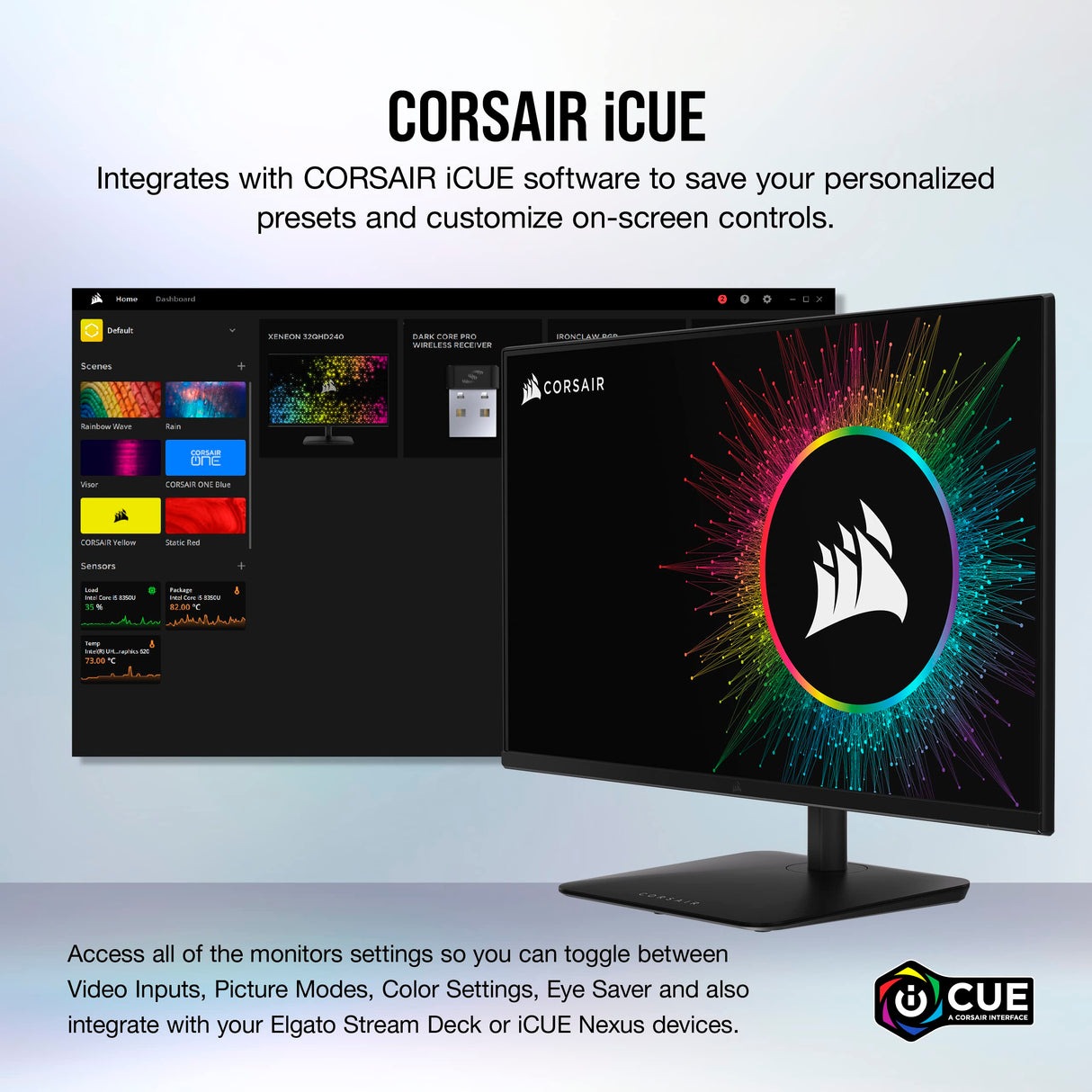 Corsair 45-Inch 240Hz OLED Gaming Monitor - 3440x1440, 0.03ms Response, G-SYNC/FreeSync Compatible