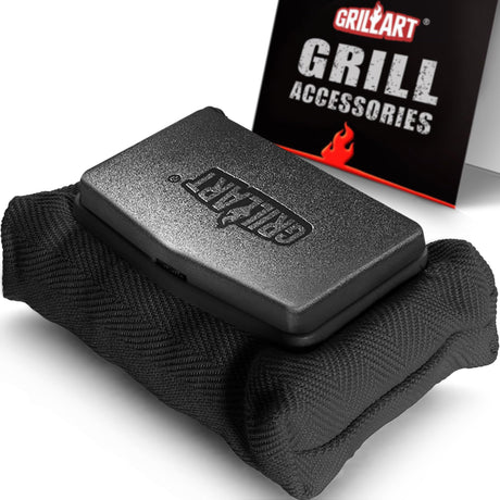 GRILLART Grill Brush Bristle Free. SteamWizards BBQ Replaceable Cleaning Head, Unique Seamless-Fit Scraper Tool for Cast Iron/Stainless-Steel Grates, Safe Barbecue Grill Cleaner-Red