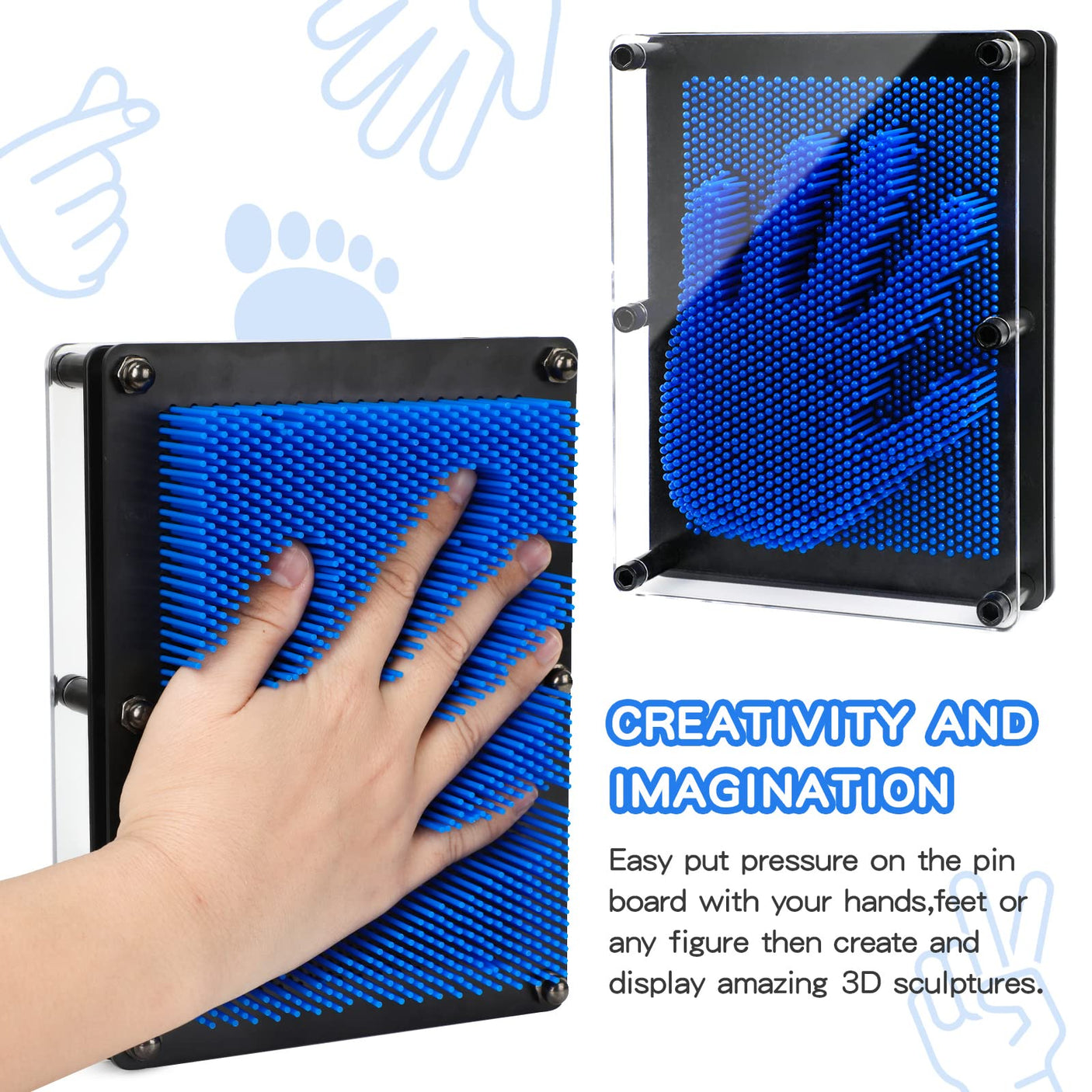 3D Pin Art Sensory Toys for Kids 5-7, Pin Art Board Impression Sensory Toys for Kids with Autism, Autism Gifts for Autistic Children Age 3, 4, 5, 6, 7, 8, 9, 10+ Years Old Boys Girls