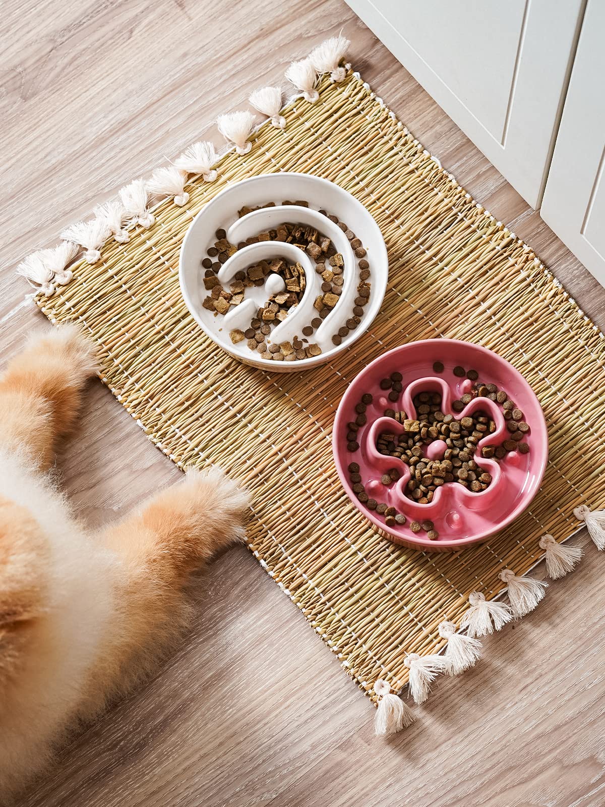 LE TAUCI Dog Bowls Slow Feeder Ceramic, 1.5 Cups Slow Feeding Dog Bowl Small Medium Breed, Puppy Slow Feeder Bowl for Fast Eater, Dog Dishes to Slow Down Eating, Puzzle Dog Food Bowl, Maze Purple