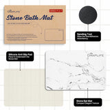 Stone Bath Mat, Diatomaceous Earth Shower Mat, Non-Slip Super Absorbent Quick Drying Bathroom Floor Mat, Natural, Easy to Clean (23.6 x 15.35 Darkgrey)