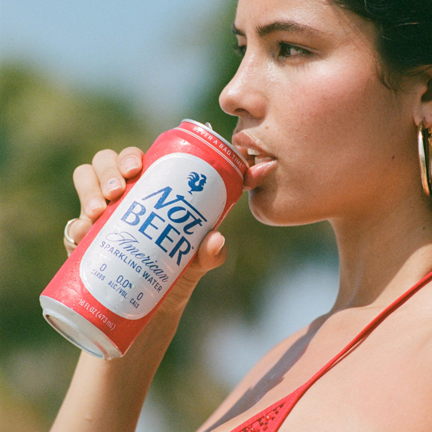 Not Beer American Sparkling Water, Original, 99.9% Pure, Mineral & Electrolyte Blend, Unflavored Carbonated Water, Made in America, Plain Sparkling Water, 16 Oz Tallboy Cans, 8 Pack