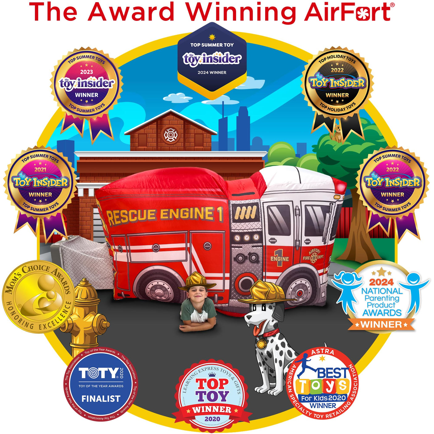 The Original Patented AirFort - Build A Fort in 30 Seconds, Inflatable Fort for Kids, Play Tent for 3-14 Years, A Playhouse Where Imagination Runs Wild, Fan not Included (Starry Night)