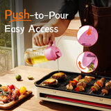 TrendPlain 16oz/470ml Glass Olive Oil Sprayer for Cooking - 2 in 1 Olive Oil Dispenser for Kitchen Gadgets, Air Fryer, Salad, and BBQ - Navy