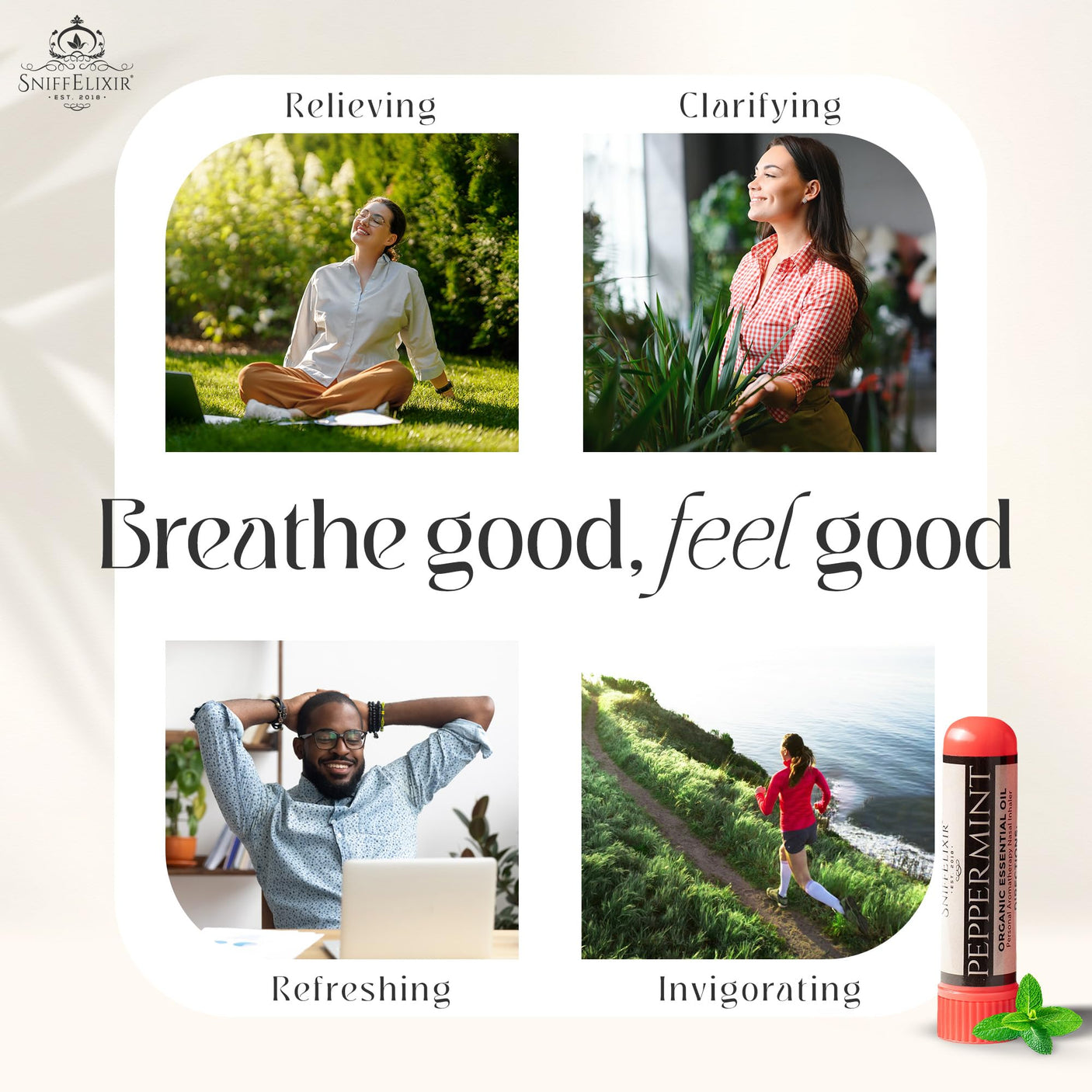 Nasal Stick Inhaler Lavender Nasal Aromatherapy Inhaler - Natural Essential Oil Inhaler for Calm Mind, Mood Boost Nausea Inhaler Relaxation Gifts Nasal Inhaler Stick Portable Nasal Inhalers for Adults
