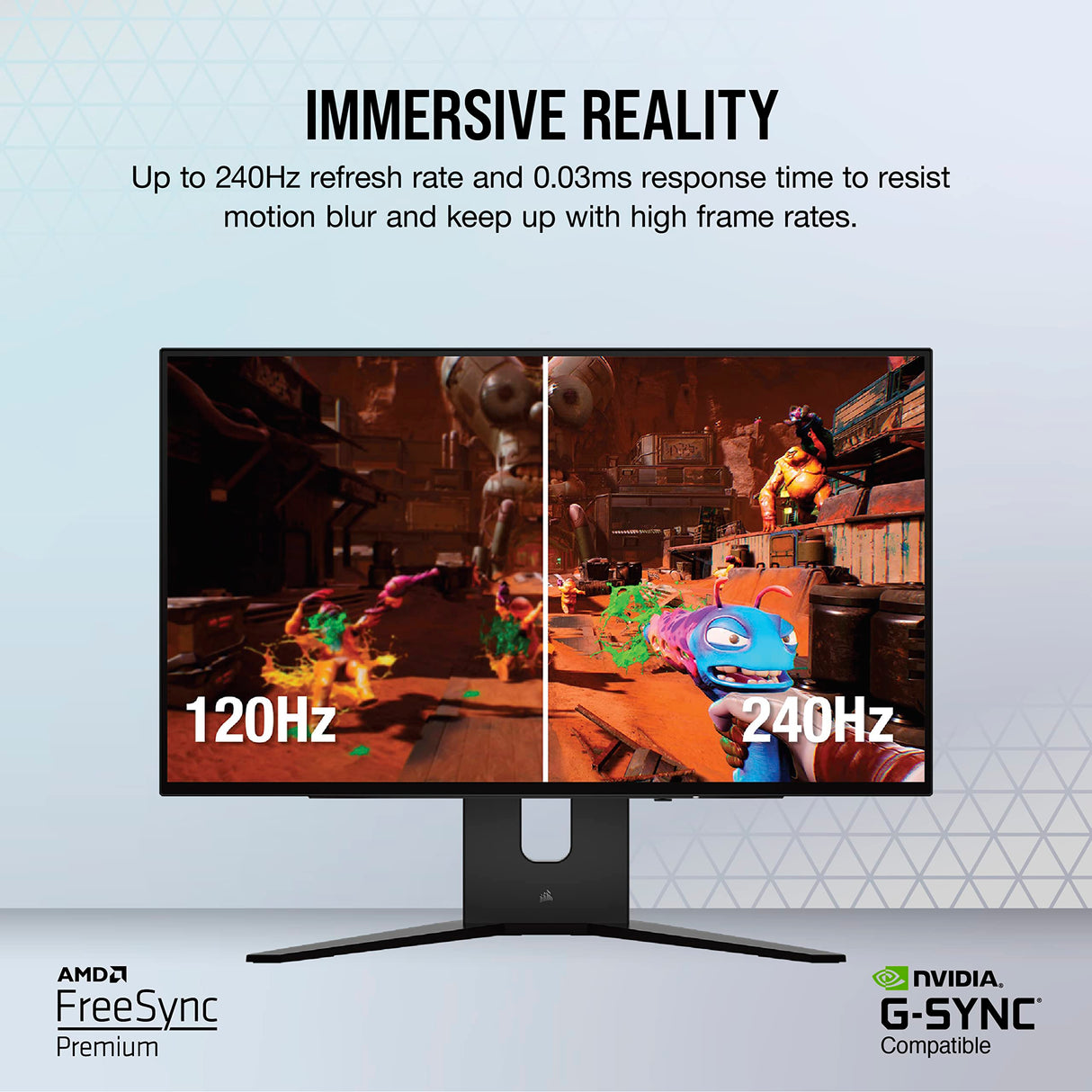 Corsair 45-Inch 240Hz OLED Gaming Monitor - 3440x1440, 0.03ms Response, G-SYNC/FreeSync Compatible