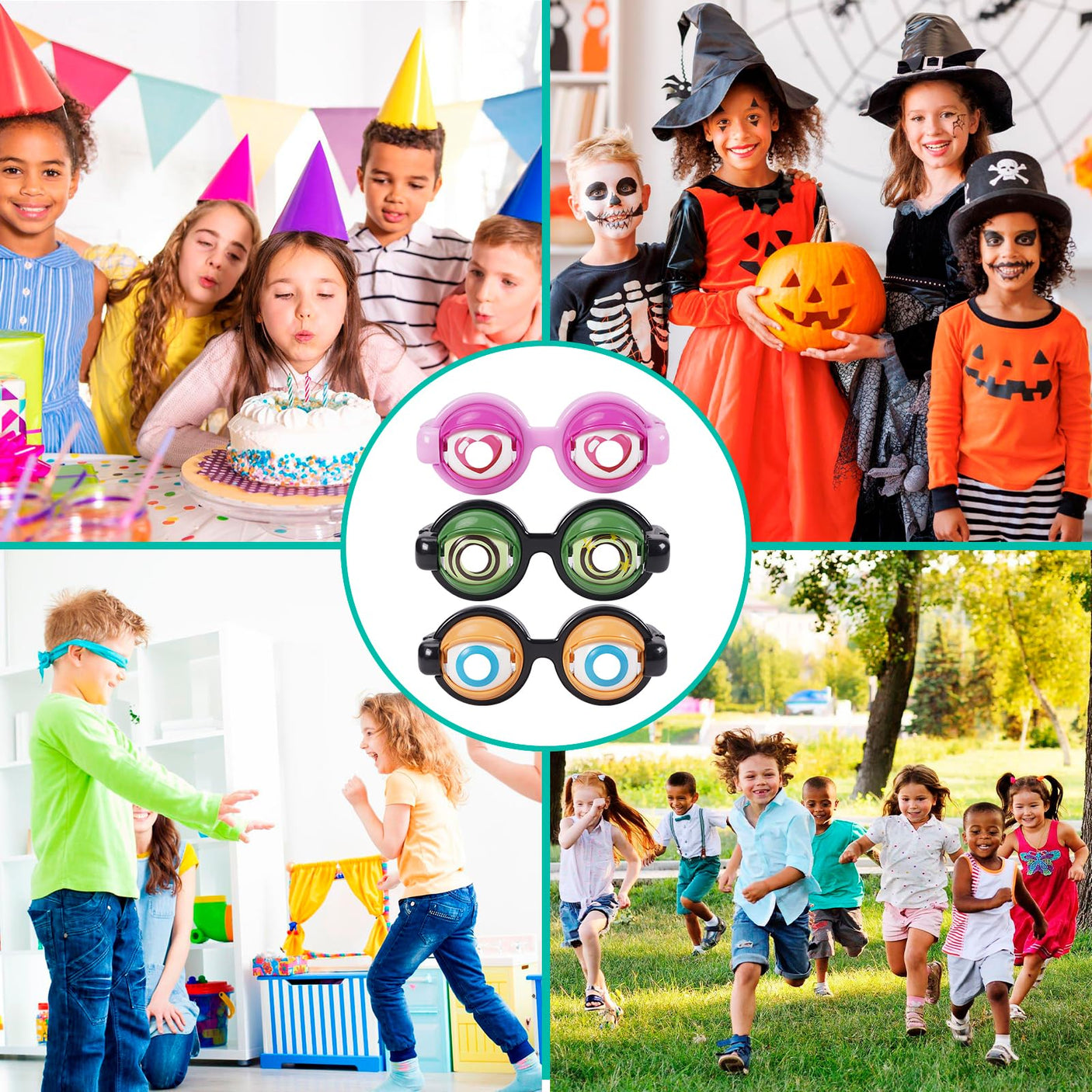 2PCS Funny Glasses for Adults Crazy Eye Glass Googly Eye Glasses Adult Size Silly Sunglass With Blinking Eyeball On Them Novelty Eyeglasses for Kids Hilarious Gag Gifts Prank Stuff Goofy Glasses Joke