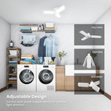 Feit Electric Smart LED Garage Light, RGBW 3 Panel, WiFi 2.4GHz, Screw-in LED Shop Light Bulb, Works with Alexa and Google Home Assistant, E26, 4000 Lumens, Garage Ceiling Light, ADJ4000/RGBW/LED/AG
