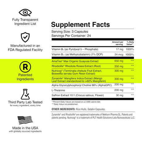 Magnetic Mind - Premium Cognitive Supplement for Ultra Focused Energy, Clarity, & Drive - Nootropic Designed for Long-Term Brain Health, Memory & Focus | 30 Day Supply - No Artificial Colors