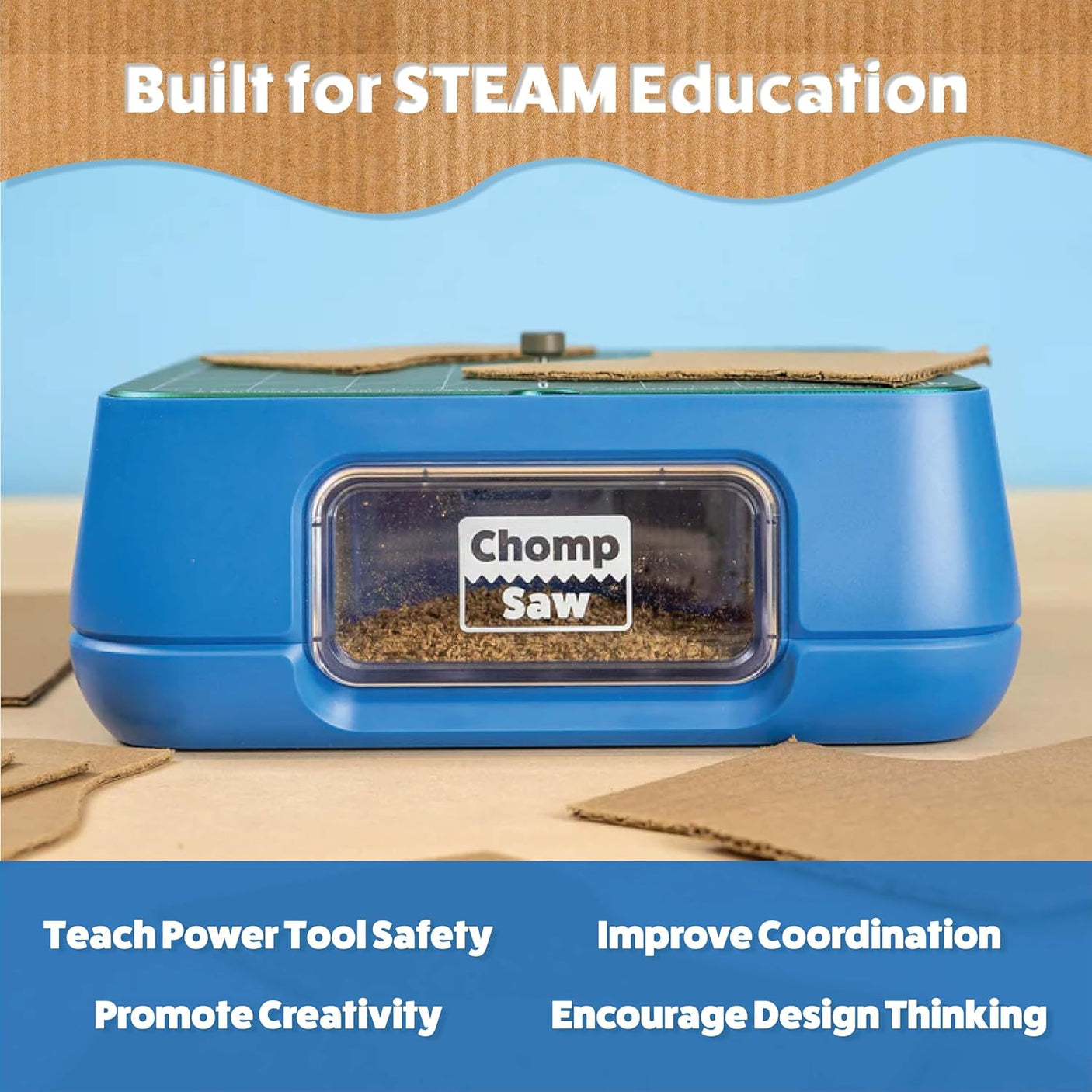 ChompSaw | The Ultimate Kid-Safe Power Tool for Cutting Cardboard | STEM + STEAM Educational Toy for Boys and Girls Ages 5+ | Upcycle Cardboard for Hands-On Learning & Creative Projects