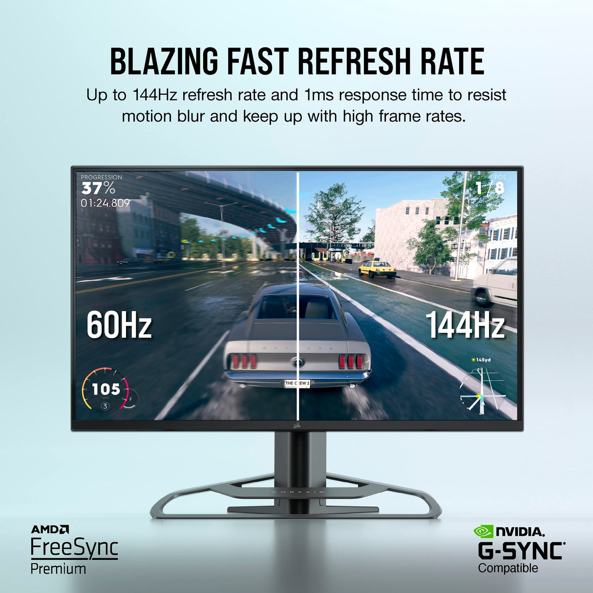 Corsair 45-Inch 240Hz OLED Gaming Monitor - 3440x1440, 0.03ms Response, G-SYNC/FreeSync Compatible