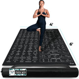 Extra-Large Instructional Yoga Mat with Poses Printed On It - 3X Bigger & 2X Wider than Regular Workout Mats - 150 Illustrated Yoga Poses and Stretches - Wide, Non-Slip, Barefoot Exercise Mat