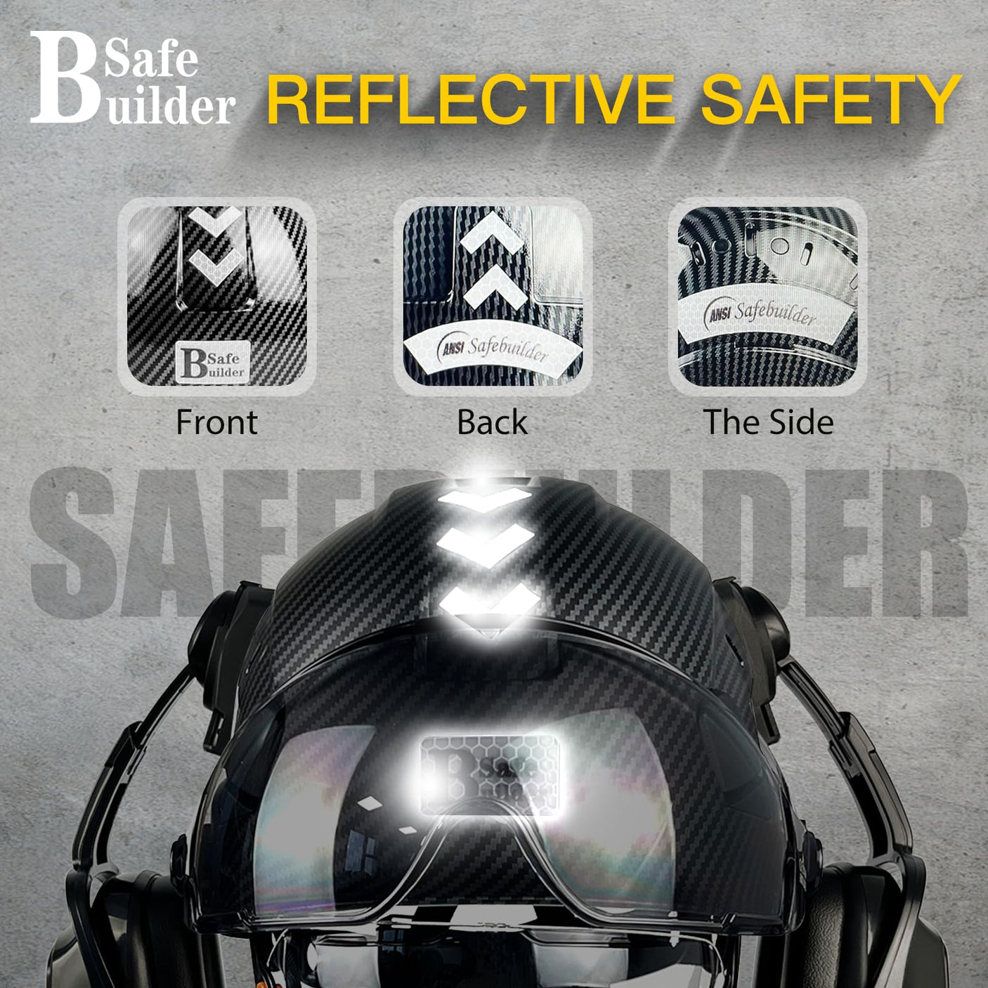 Industrial Safety Helmet with Visor Ear Muffs Hard Hat with Visor Vented Hardhats Construction Work Head Protection ANSI