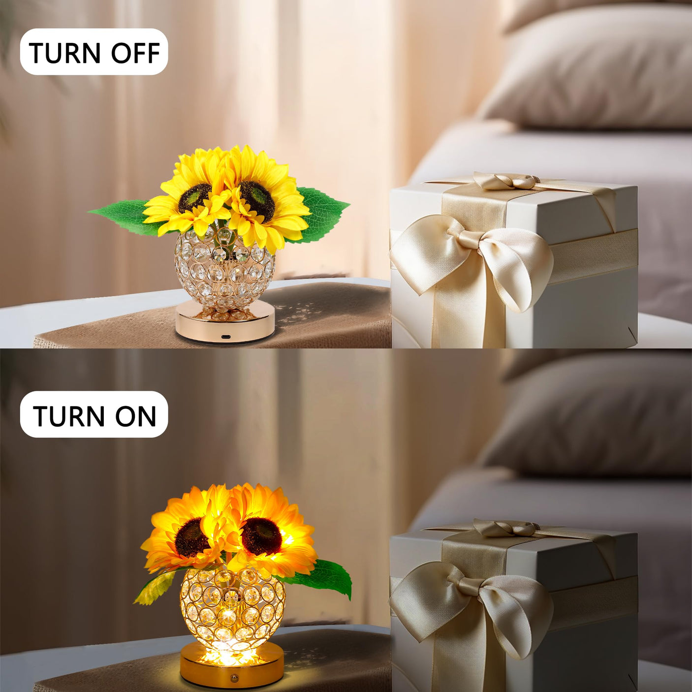 Sunflower LED Lamp for Women, Mother's Day Ideal for Bedroom Decor Sunflower Gifts for Mom Grandma Teacher Aunt Girlfriends Coworker Friend Wife Mothers Anniversary Birthday Christmas