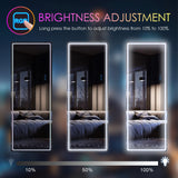 LVSOMT LED RGB Full Length Mirror, Full Body Mirror with Lights, Wall Mounted Lighted Mirror, Over The Door Hanging Mirror, 14 LED Light + Dimmable Brightness + Adjustable Speed, 47" x 16"