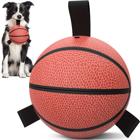 QDAN Premium Dog Toys Balls, Dog Soccer Ball with Straps, Dog Birthday Gifts, Herding Ball, Durable Balls for Small Medium Pet, Puppy Outdoor Toy, Pet Training Soccer Ball, World Cup Soccer (6 Inch)