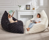 Hobestluk 3 in 1 Bean Bag Chair Giant Bean Bag Chairs Convertible Bean Bag Floor Cushion with Machine Washable Cover, Beanbag Chairs for Adult (Dark Grey)