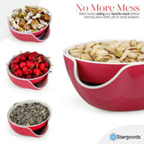 Pistachio Bowl, Snack Serving Dish, Double Peanut Bowl with Nut Seeds Shell Candy Storage, Green