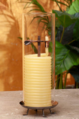Candle by the Hour 80-Hour Vertical Candle, Eco-friendly Natural Beeswax with Cotton Wick