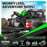 Rhino USA Retractable Ratchet Straps (4-Pack) - 1 Inch x 10 Feet (1,209lb Break Strength) - Heavy Duty Auto Self Retracting Tie Down Straps for Truck, Cargo Trailer, Motorcycle, Rad & More - Green