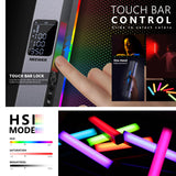 NEEWER RGB LED Video Light Stick, Touch Bar & APP Control, Magnetic Handheld Photography Lighting Wand, Dimmable 3200K~5600K CRI98+ Full Color LED Light with 6400mAh Battery, 17 Scenes, RGB1