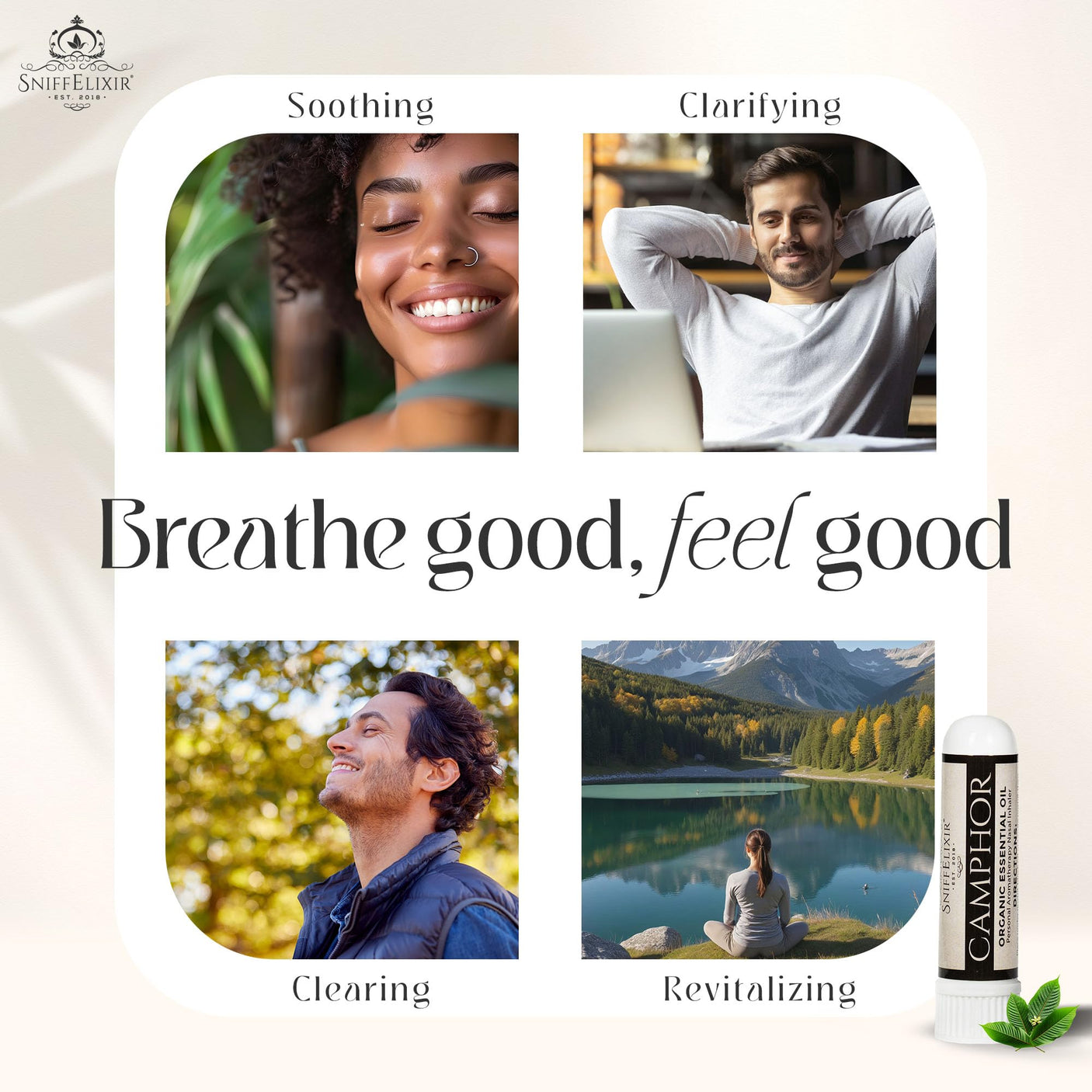 Nasal Stick Inhaler Lavender Nasal Aromatherapy Inhaler - Natural Essential Oil Inhaler for Calm Mind, Mood Boost Nausea Inhaler Relaxation Gifts Nasal Inhaler Stick Portable Nasal Inhalers for Adults