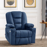 MCombo Power Lift Recliner Chair for Elderly, Lift Chair with Heat and Massage, USB Ports, Cup Holders, Faux Leather 7519 (Medium, Dark Brown)