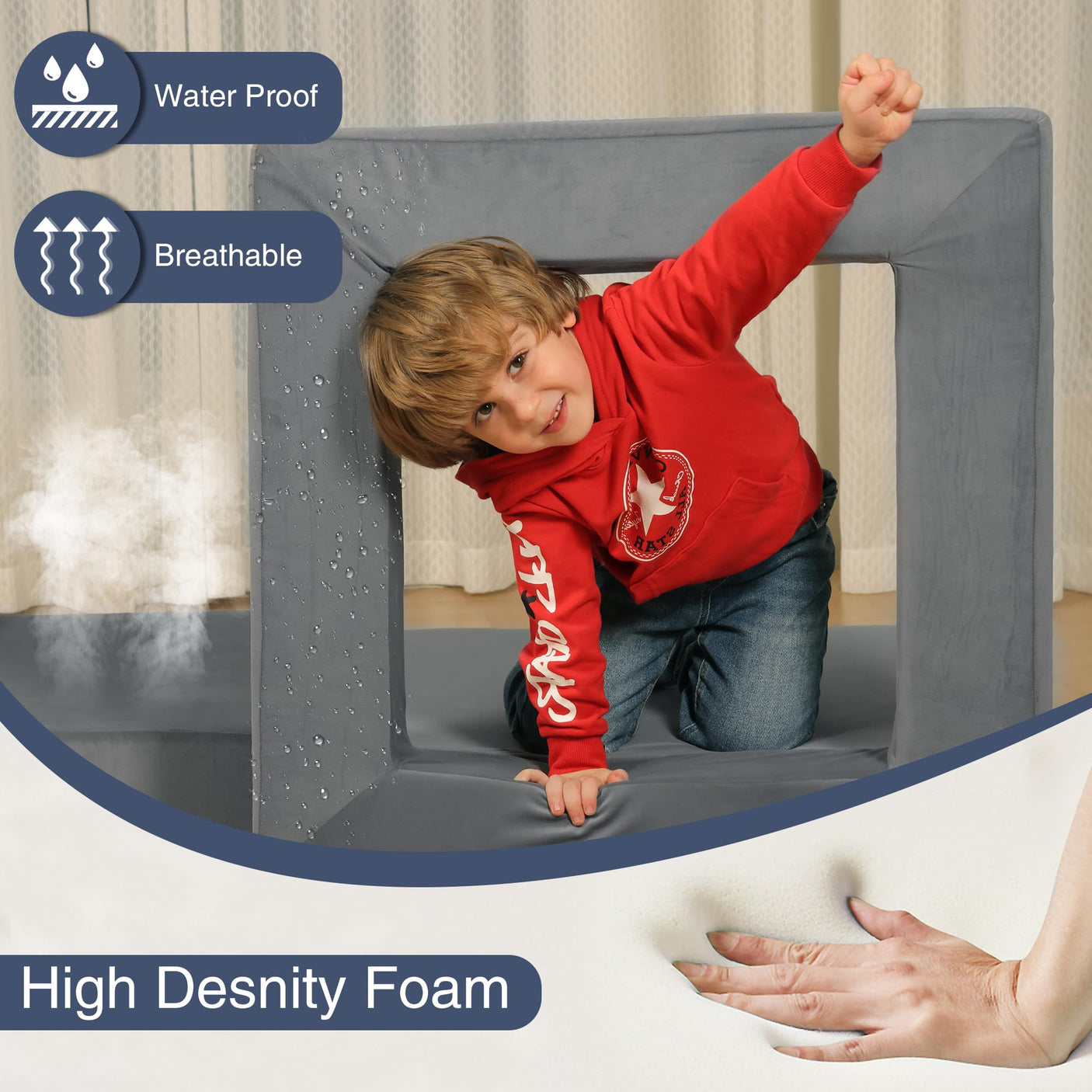22Pcs Modular Kids Play Couch - Kids Couch for Playroom Bedroom Living Rooms Toddler Sofa for Inspiring Child Creativity，Children Convertible Foam Sofa