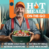 TRAVELISIMO Electric Lunch Box for Adults 80W Heated Lunch Box For Men 1.5L Stainless Steel Portable Food Warmer, 12/24/110V Electric Food Warmers for Travel & Work, Loncheras Para Hombres de Trabajo