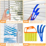 4 Pcs Window Venetian Blind Cleaner Duster Tool 7 Finger Blind Rush and Shutter Cleaner Brush Hand-held Window Shutter Air Conditioner Duster for Dirt(Yellow, Orange)